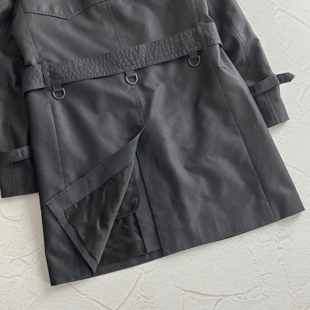 【未使用級】アクアスキュータム ロンドン トレンチコート ブラック 日本製 36