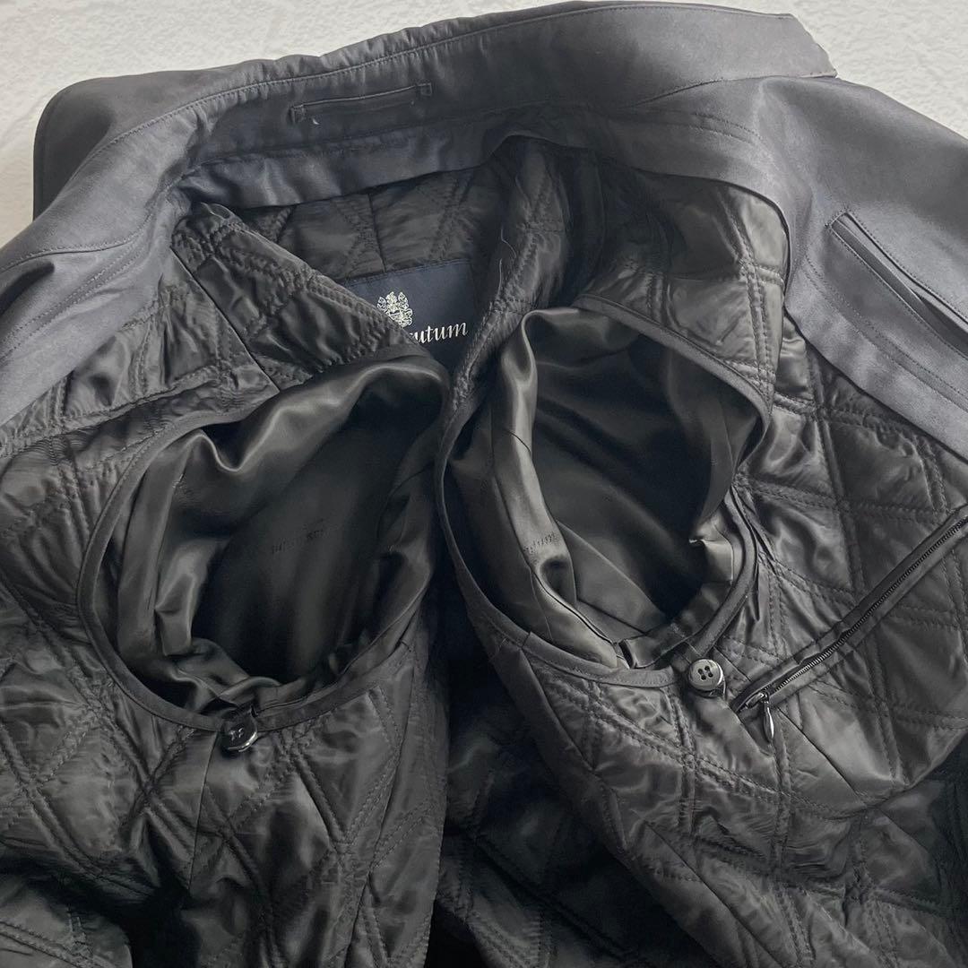 【未使用級】アクアスキュータム ロンドン トレンチコート ブラック 日本製 36