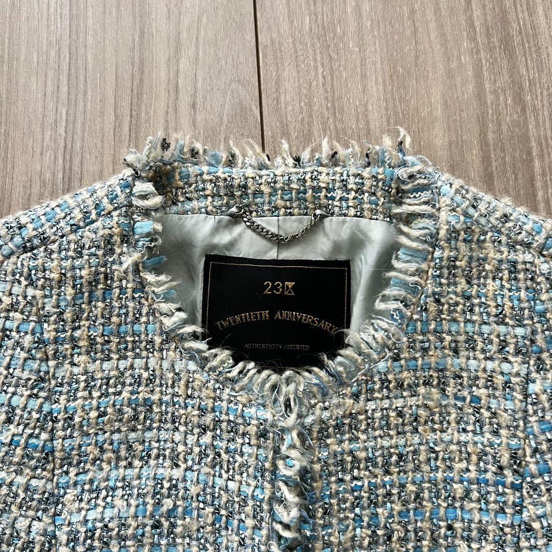 美品【期間限定出品】23区 リントンツイード ノーカラージャケット 38