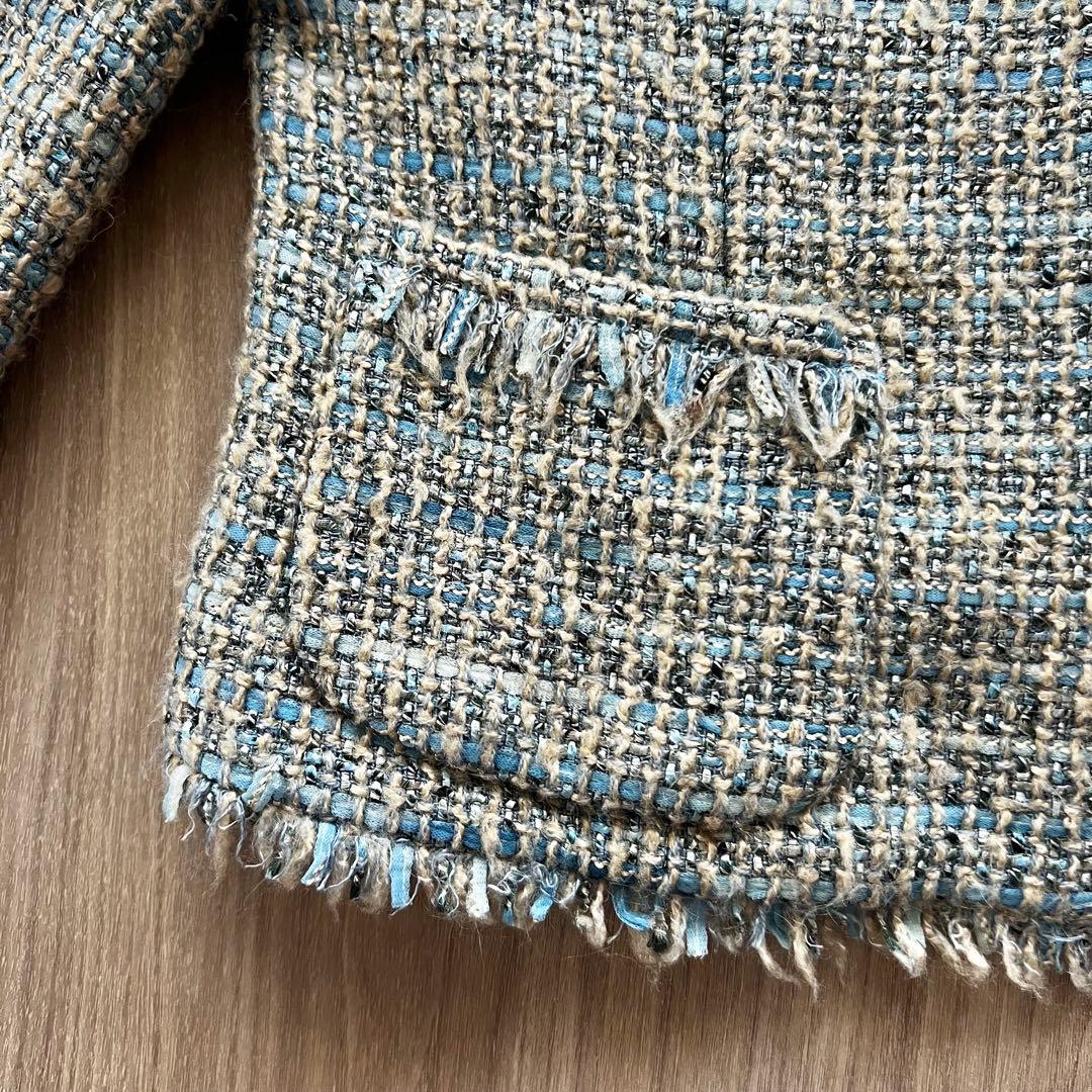 美品【期間限定出品】23区 リントンツイード ノーカラージャケット 38