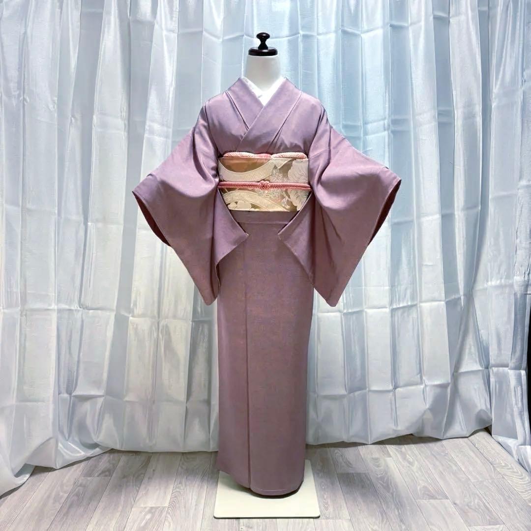 ま*も様 正絹　鮫小紋　江戸小紋　袷　作家　しつけ　未着用　紋付　フルセット　フ