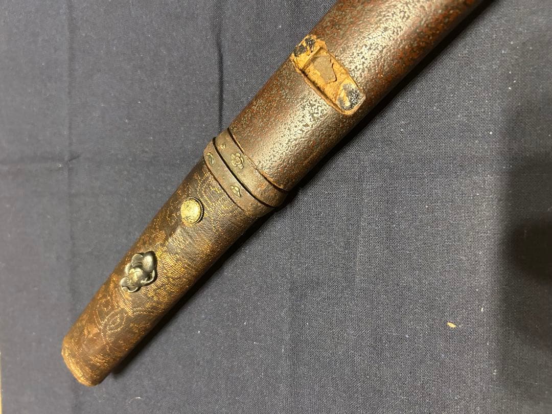 【木製刀身】装飾短刀 木製刃付き 切羽 目貫 目釘 斬鉄剣