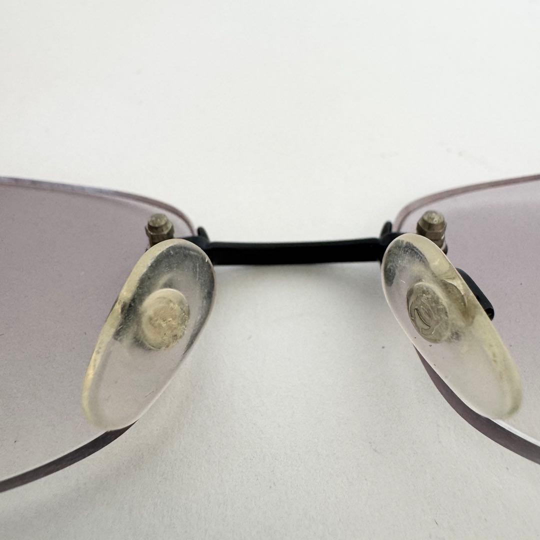 美品 CHANEL シャネル メガネ サングラス 度入り リムレス ココマーク