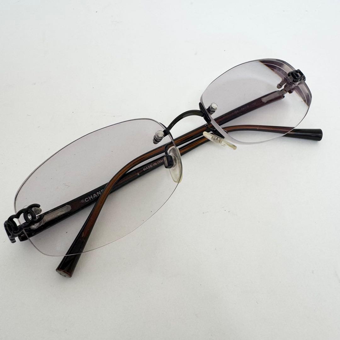美品 CHANEL シャネル メガネ サングラス 度入り リムレス ココマーク