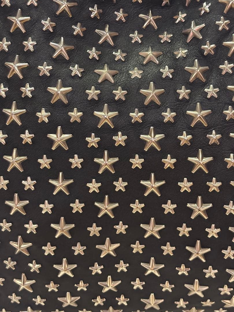 #美品ジミーチュー星型スタッズ ブラック レザートートバッグ#ユニセックス