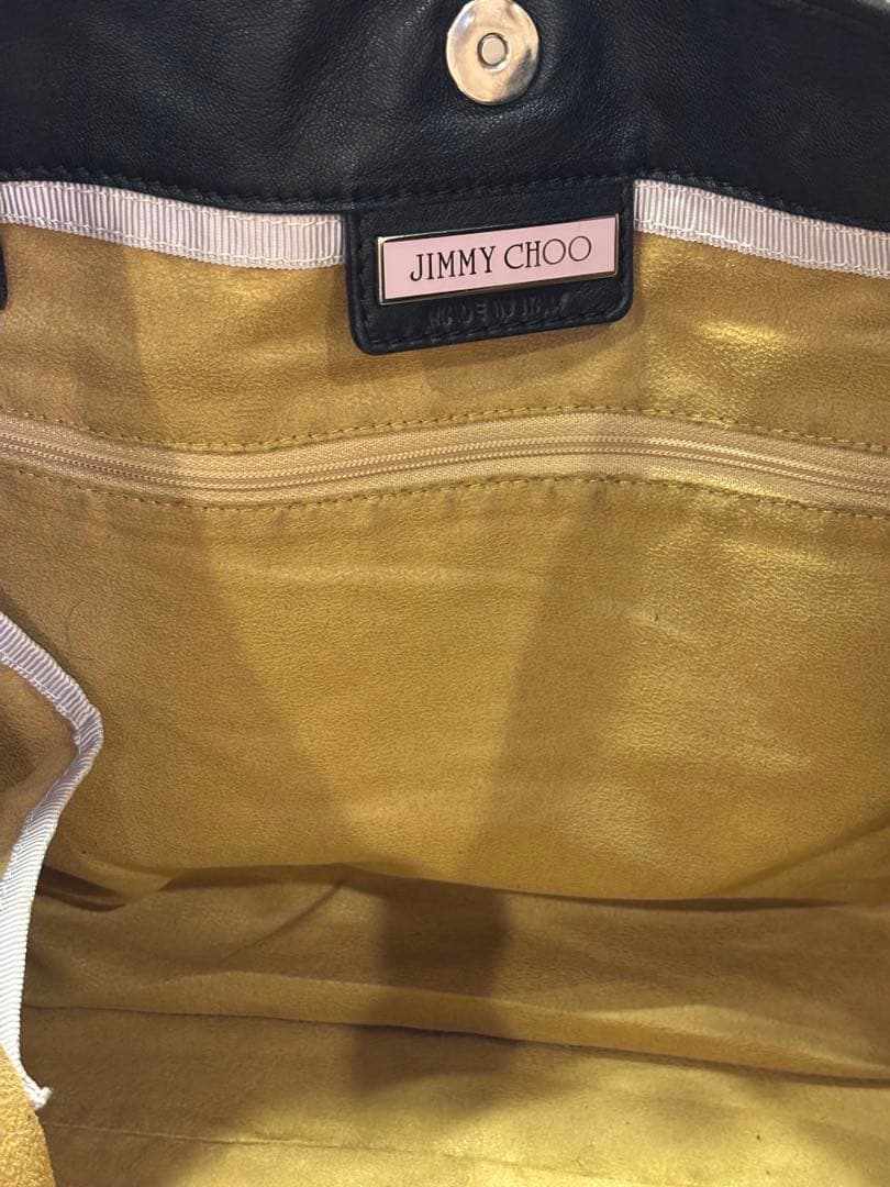 #美品ジミーチュー星型スタッズ ブラック レザートートバッグ#ユニセックス