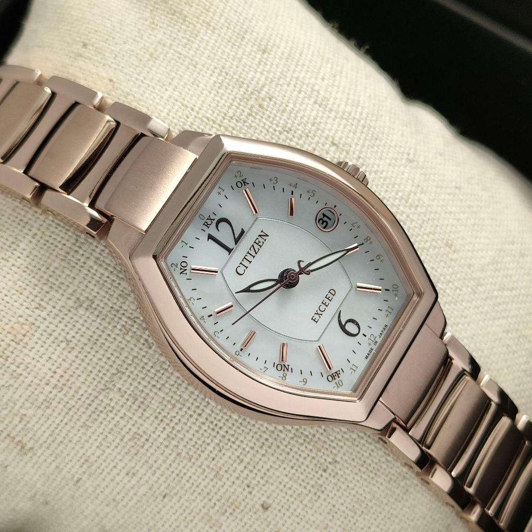 ◆美品◆CITIZEN EXCEED エクシード チタン サクラピンク 電波時計