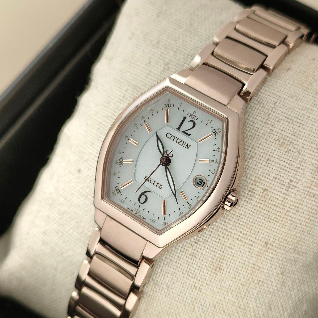 ◆美品◆CITIZEN EXCEED エクシード チタン サクラピンク 電波時計