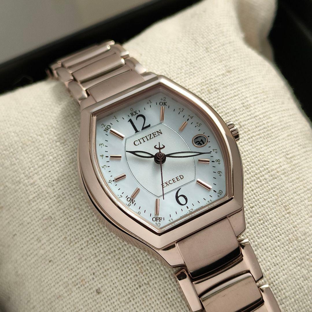 ◆美品◆CITIZEN EXCEED エクシード チタン サクラピンク 電波時計