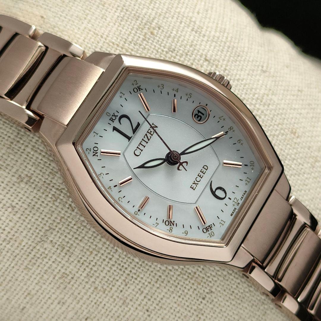 ◆美品◆CITIZEN EXCEED エクシード チタン サクラピンク 電波時計