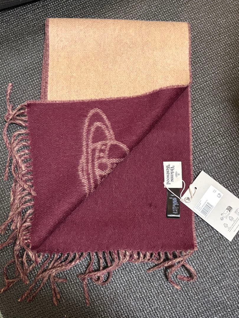 Vivienne Westwood マフラー Camel/Bordeaux