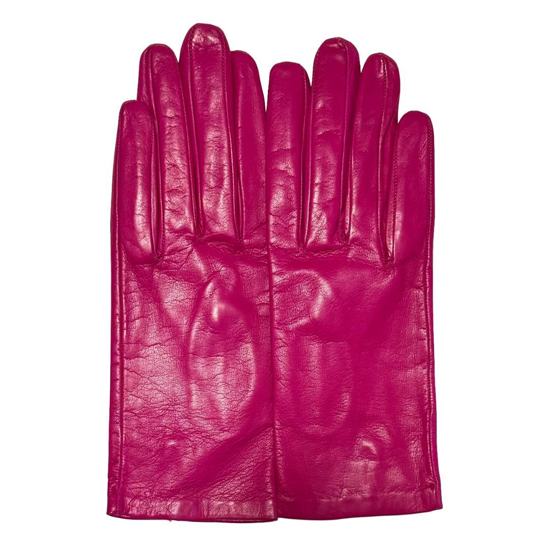[Sermoneta]レザーグローブ 本革手袋 マゼンタ・グリーン 7