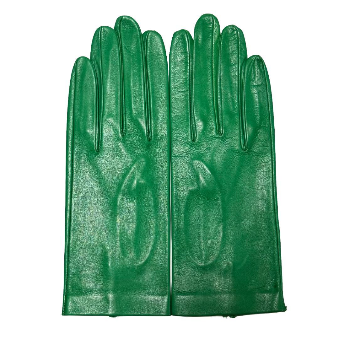 [Sermoneta]レザーグローブ 本革手袋 マゼンタ・グリーン 7