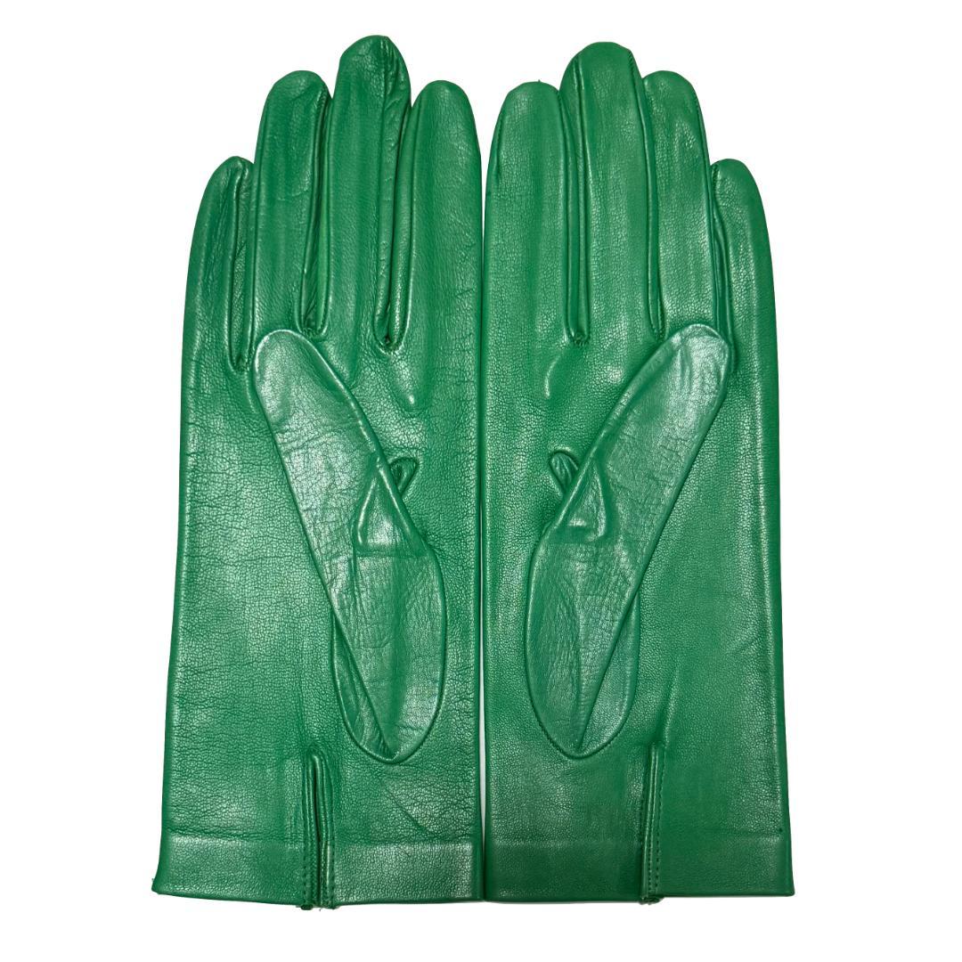 [Sermoneta]レザーグローブ 本革手袋 マゼンタ・グリーン 7