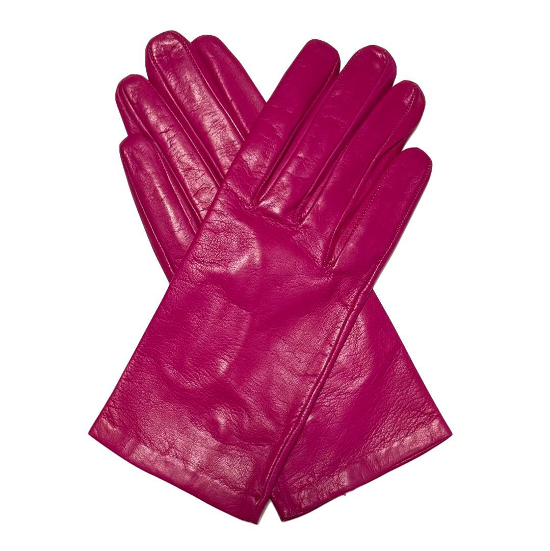 [Sermoneta]レザーグローブ 本革手袋 マゼンタ・グリーン 7