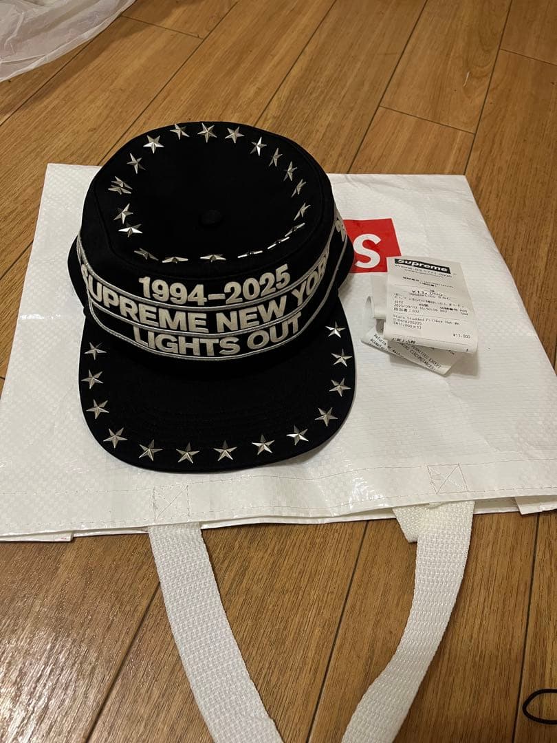 SUPREME 黒 星柄キャップ 1994-2025