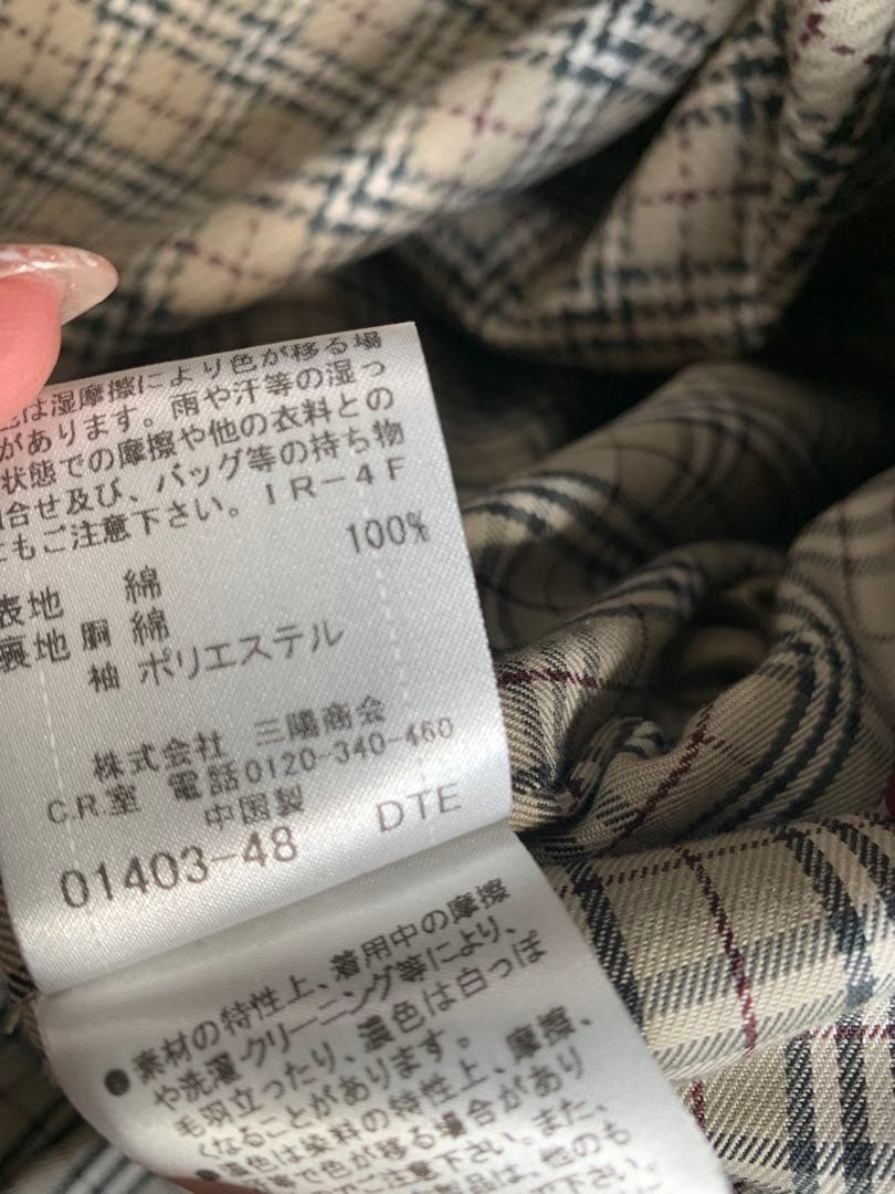 バーバリーブルーレーベル トレンチコート 36サイズ ウールライナー付き