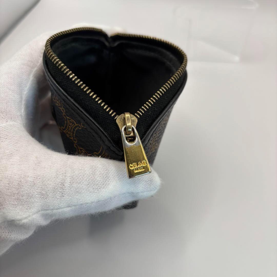 CELINE ケース　マカダム　トリオンフ　ブラック　レザー　黒マカダム