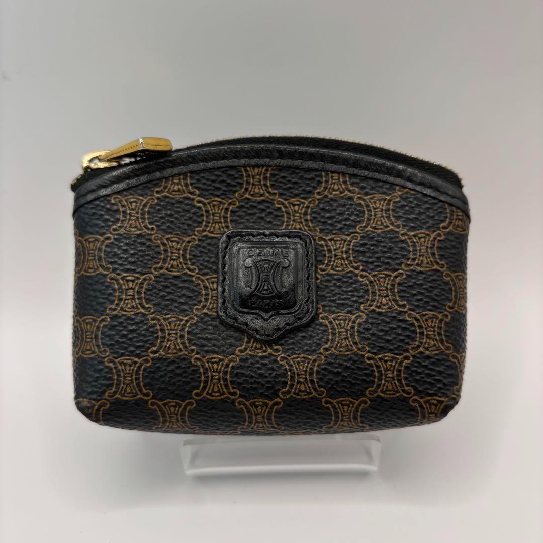 CELINE ケース　マカダム　トリオンフ　ブラック　レザー　黒マカダム
