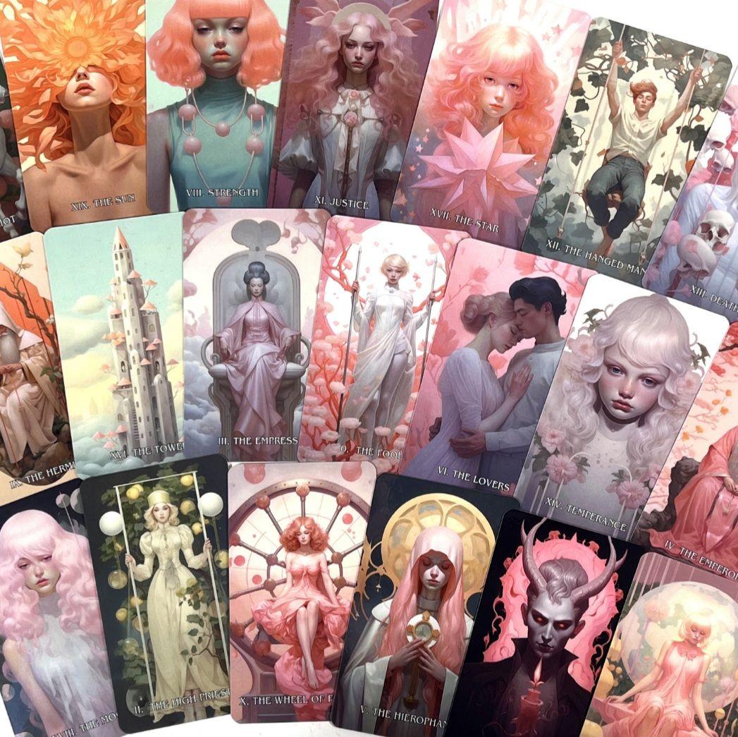 新品 雪月花ピンク タロット 全78枚 海外お取り寄せ 巾着プレゼント