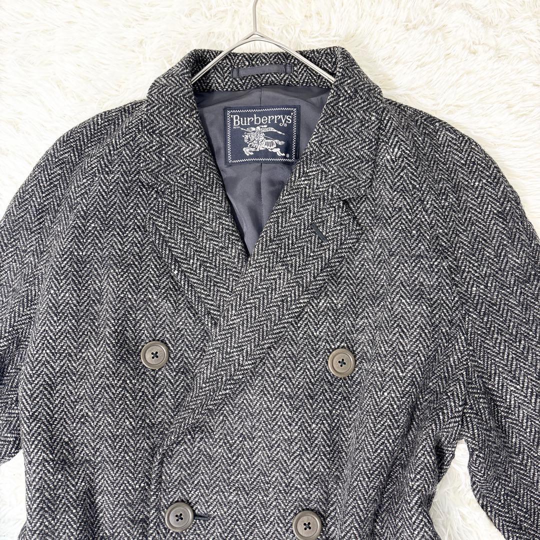 ☆美品☆Burberrys チェスターコート ヘリンボーン ダブル ツイード