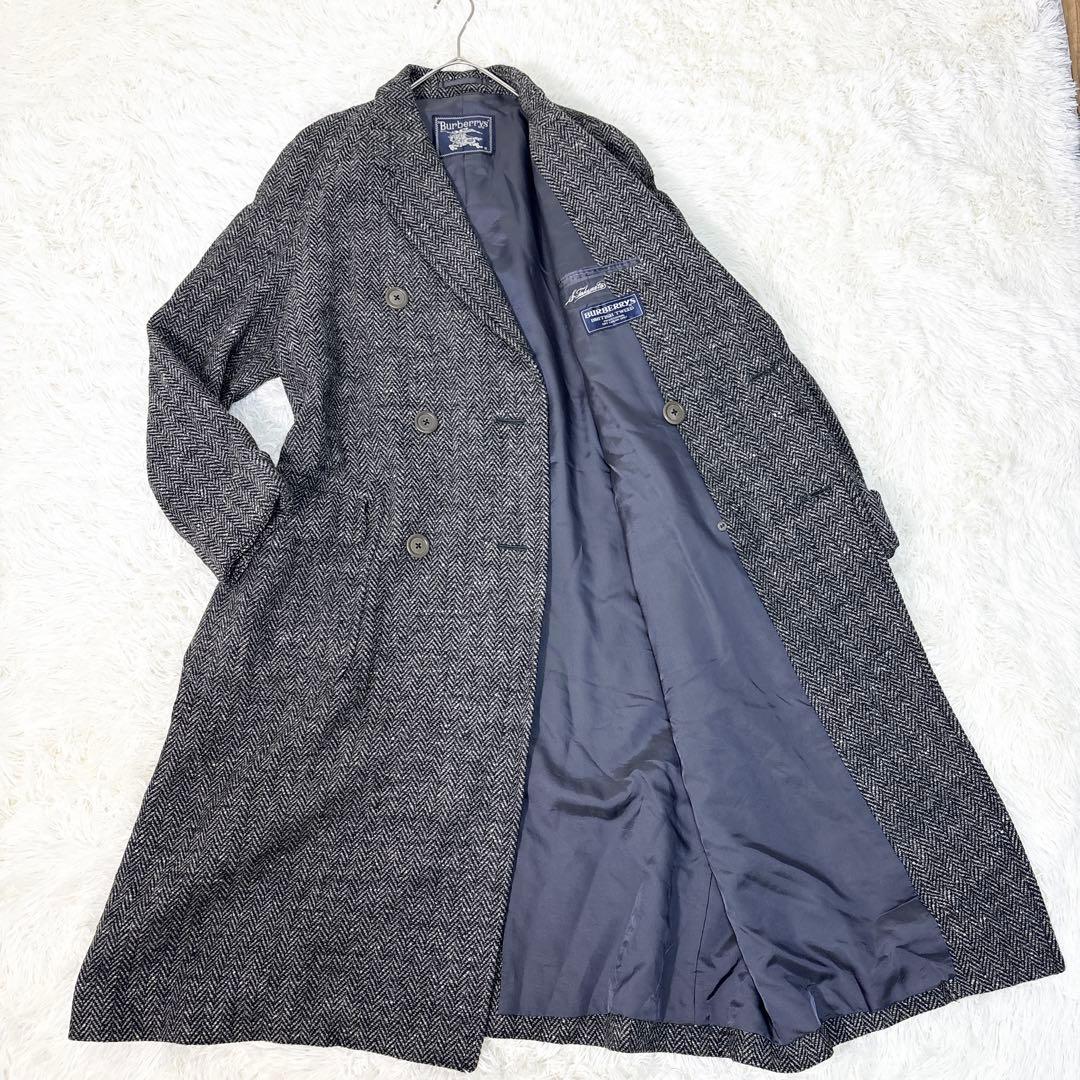 ☆美品☆Burberrys チェスターコート ヘリンボーン ダブル ツイード