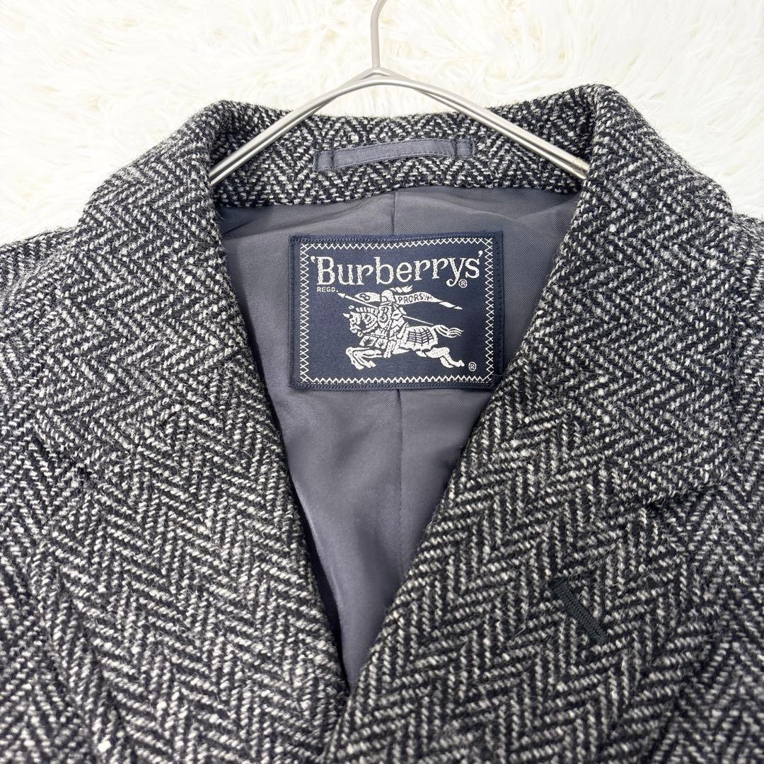 ☆美品☆Burberrys チェスターコート ヘリンボーン ダブル ツイード