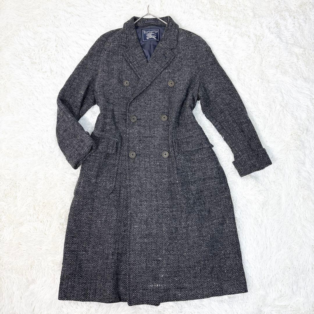 ☆美品☆Burberrys チェスターコート ヘリンボーン ダブル ツイード