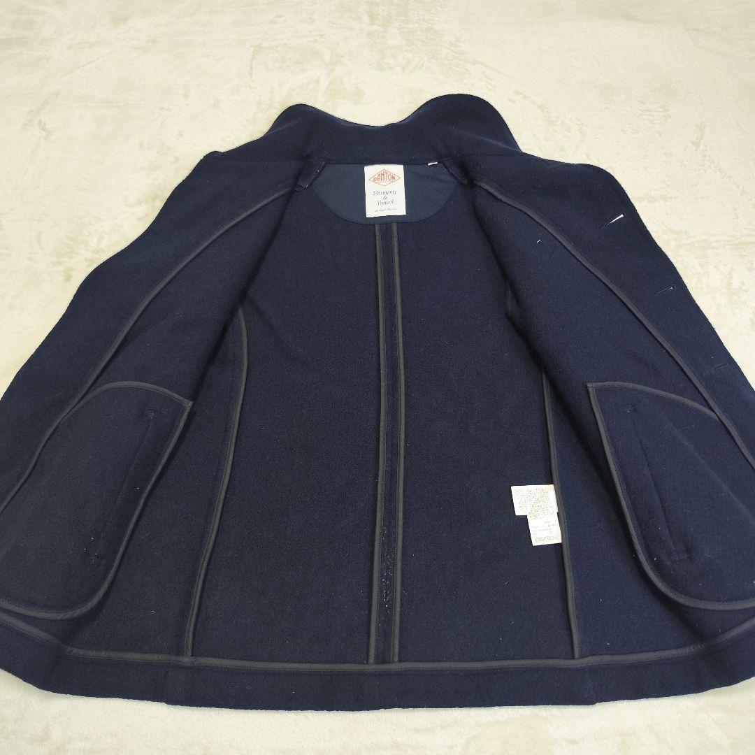 ダントン ウールモッサ コート くるみボタン ネイビー 42 Lサイズ
