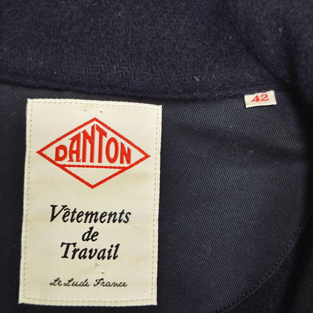 ダントン ウールモッサ コート くるみボタン ネイビー 42 Lサイズ