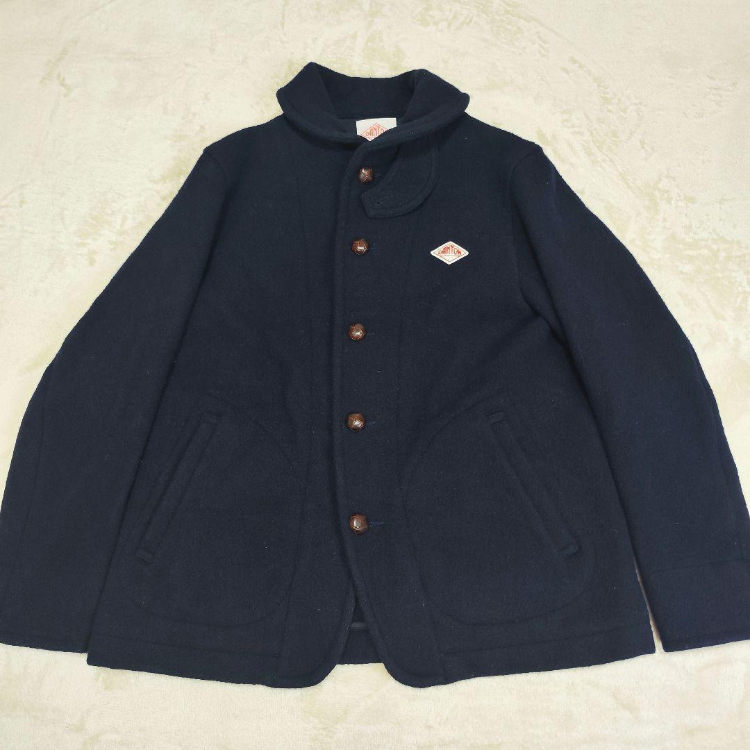 ダントン ウールモッサ コート くるみボタン ネイビー 42 Lサイズ
