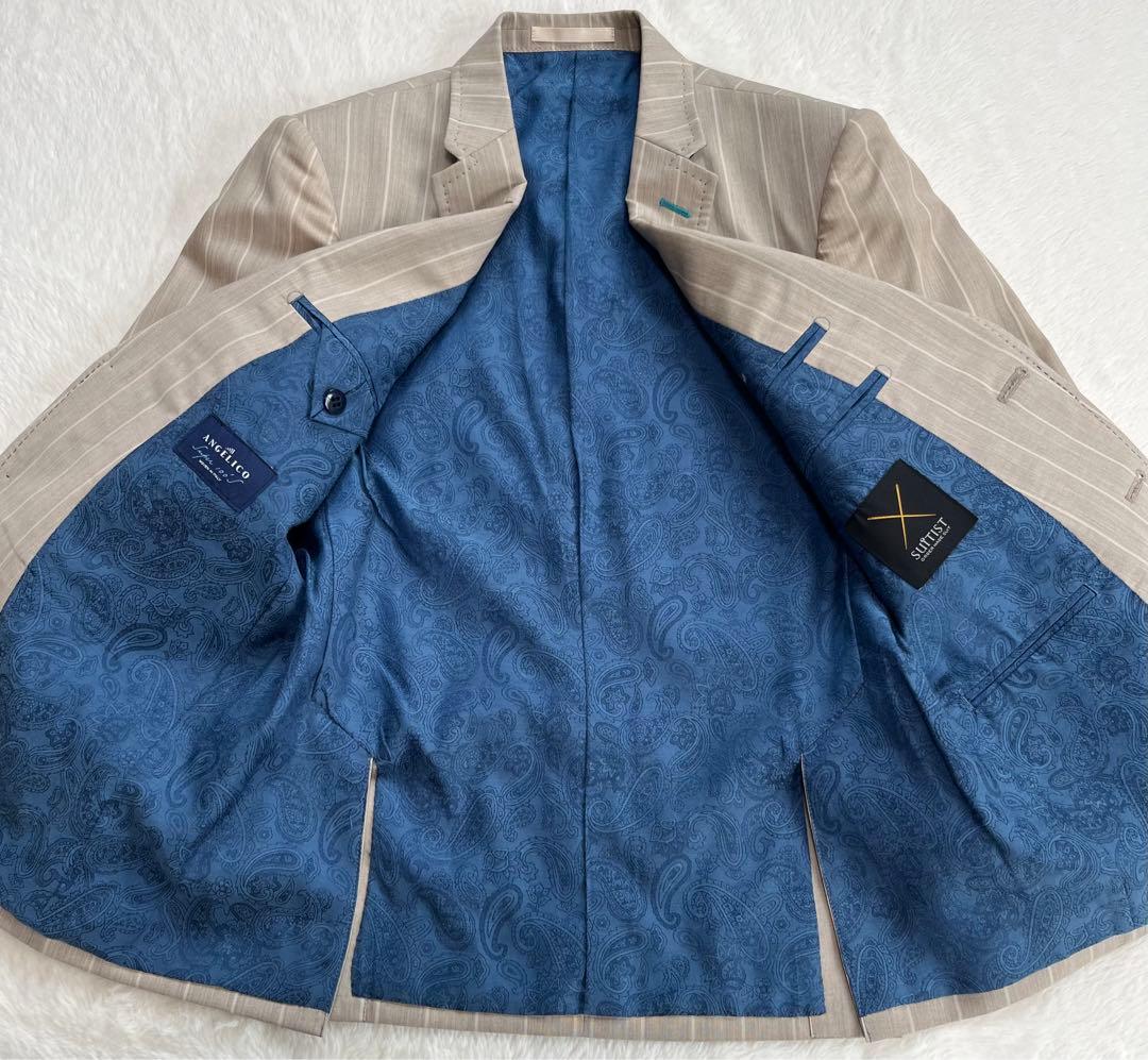 【希少】ANGELICO オーダースーツ　セットアップ　スリーピース　グレージュ