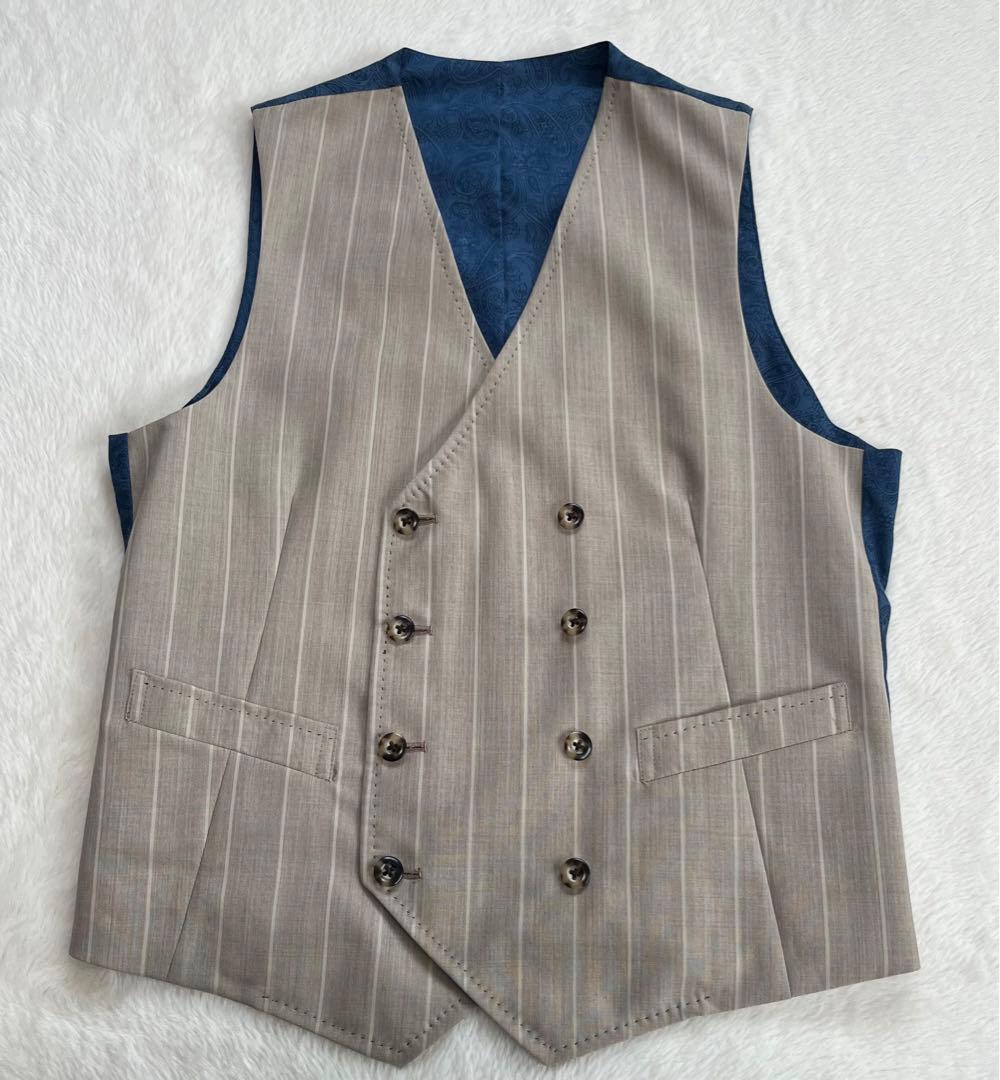 【希少】ANGELICO オーダースーツ　セットアップ　スリーピース　グレージュ