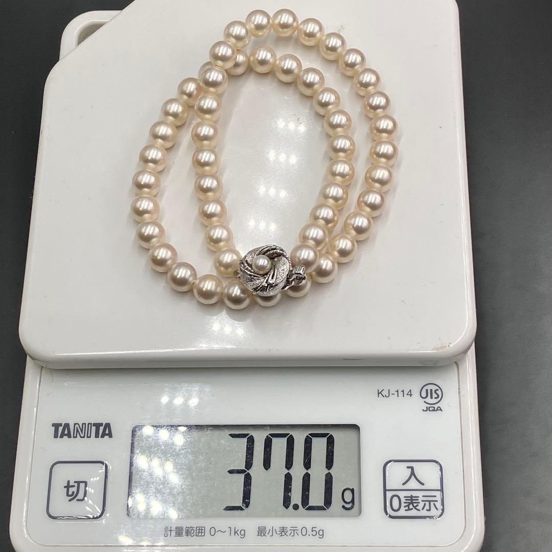 本真珠 パール ネックレス ラウンド　約8mm 37g イヤリングセット