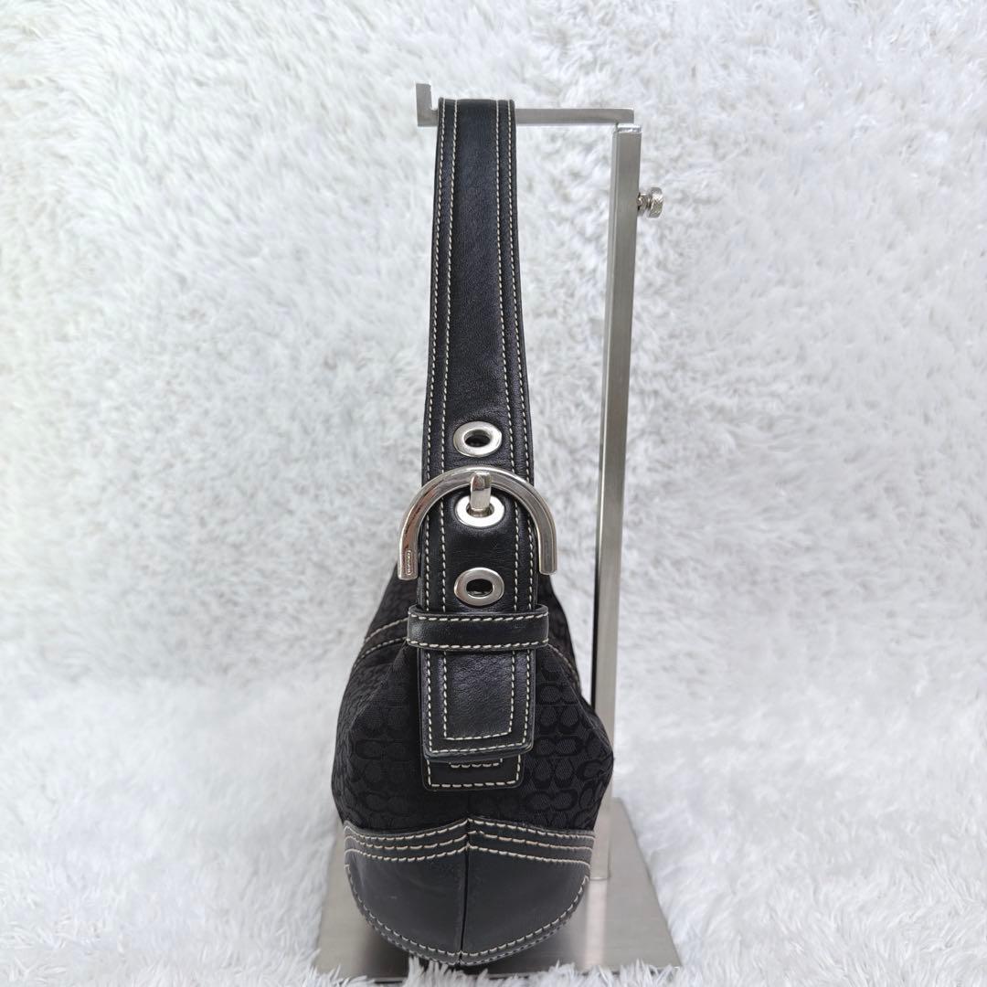 バッグ Coach Hobo Hand Bag Signature Black mini