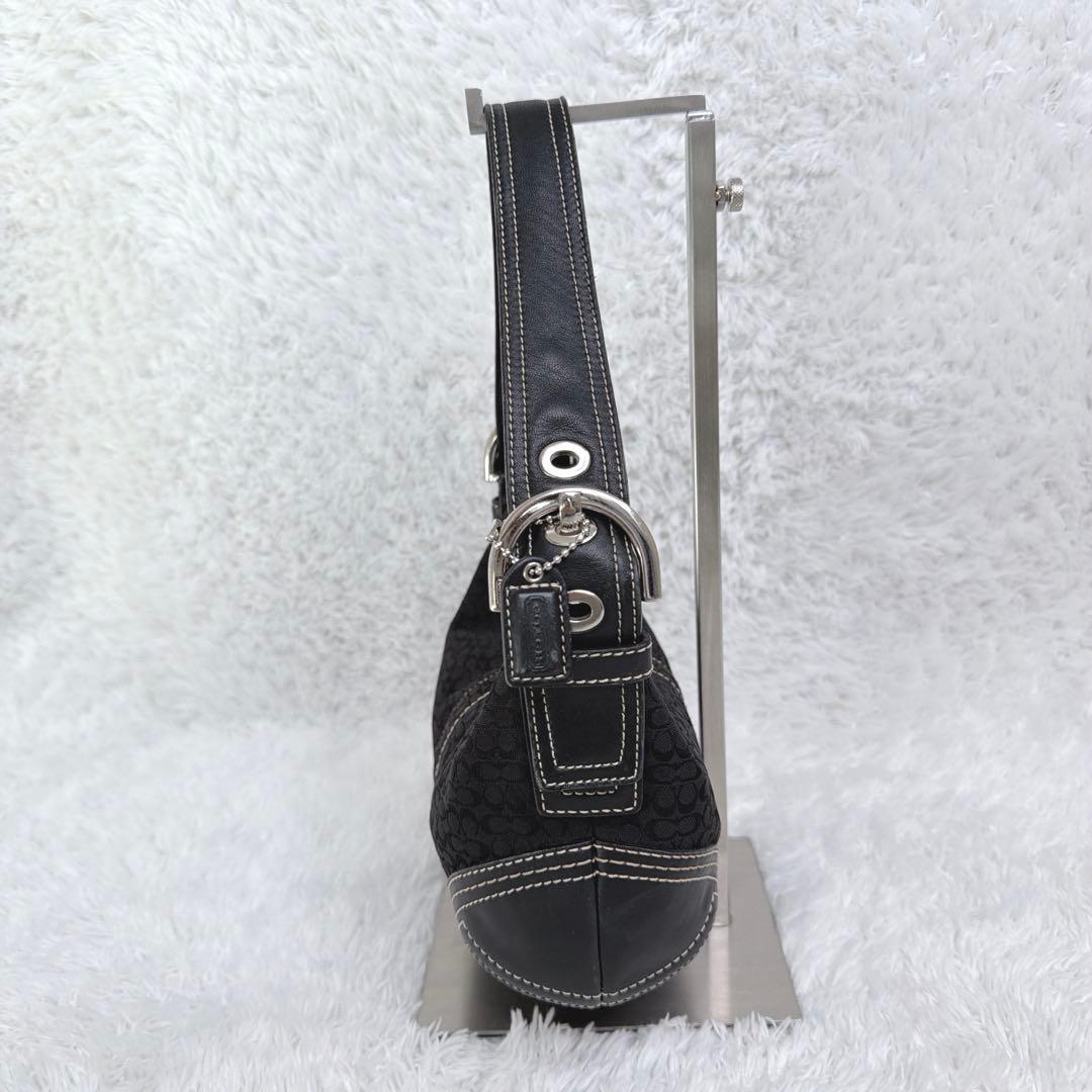 バッグ Coach Hobo Hand Bag Signature Black mini