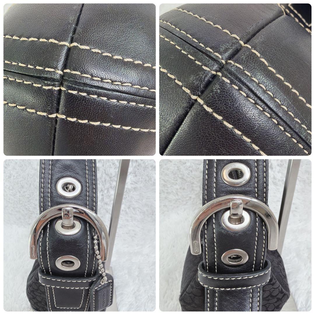 バッグ Coach Hobo Hand Bag Signature Black mini