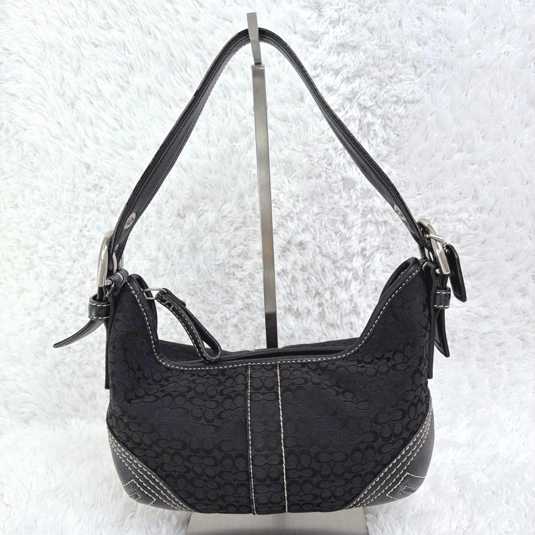 バッグ Coach Hobo Hand Bag Signature Black mini