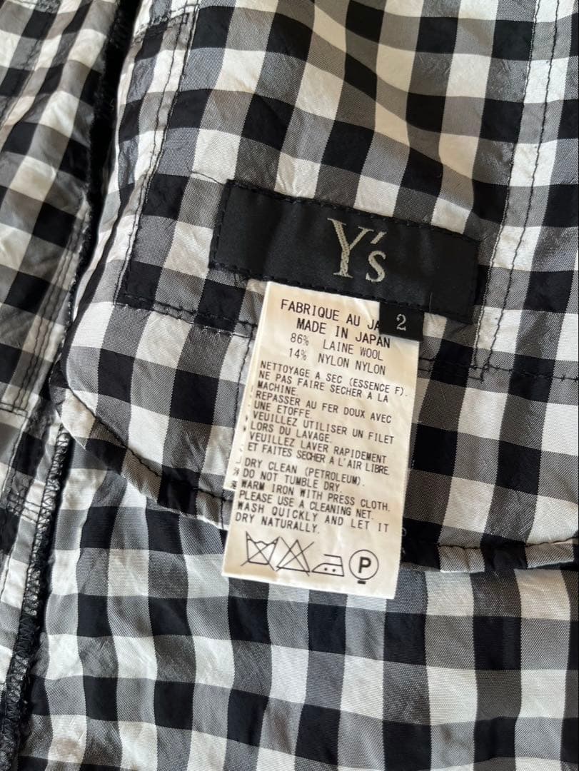 Ｙ’s黒 チェック柄 サルエルパンツ　サイズ2
