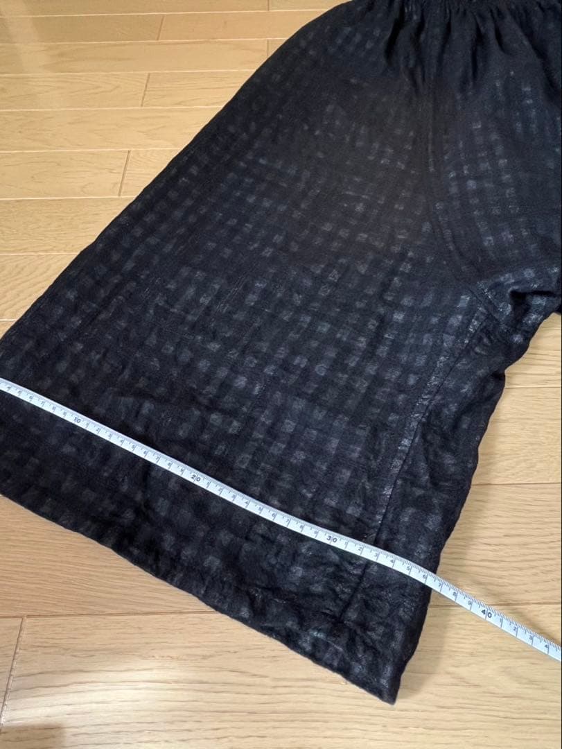 Ｙ’s黒 チェック柄 サルエルパンツ　サイズ2