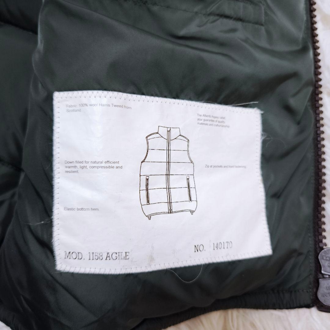【美品】ASPESI × Harris tweed チェック柄 ダウンベスト M