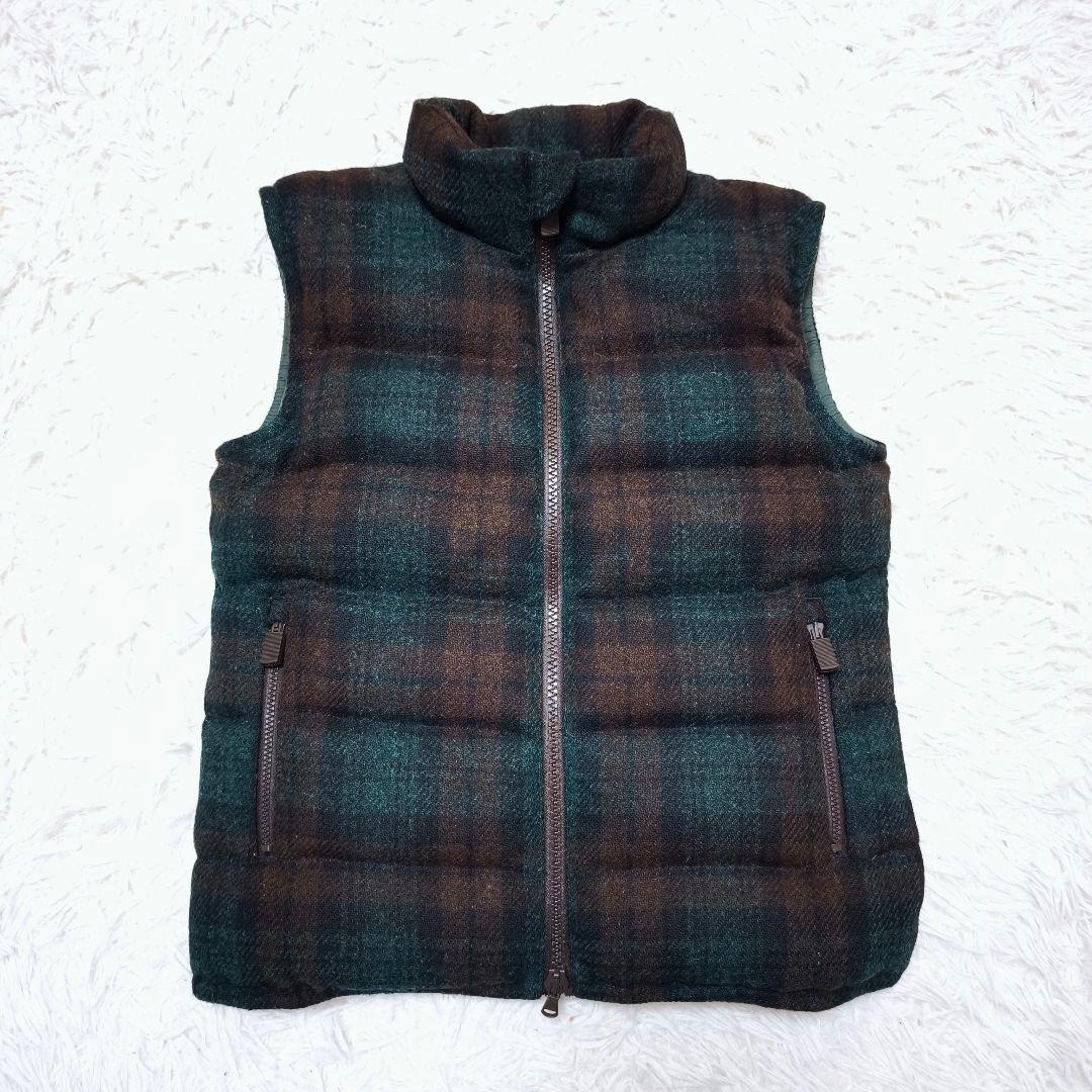 【美品】ASPESI × Harris tweed チェック柄 ダウンベスト M
