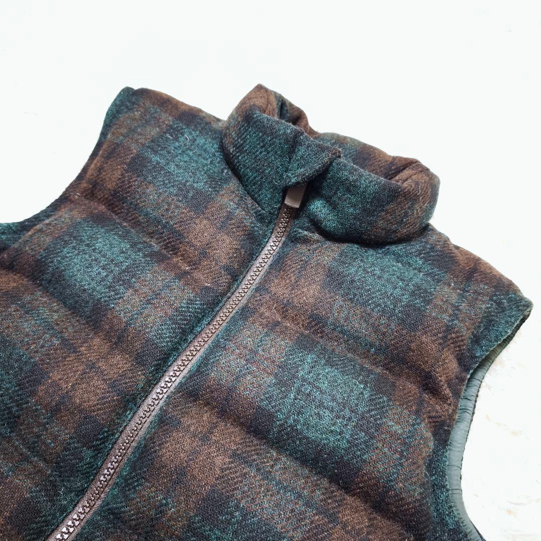 【美品】ASPESI × Harris tweed チェック柄 ダウンベスト M