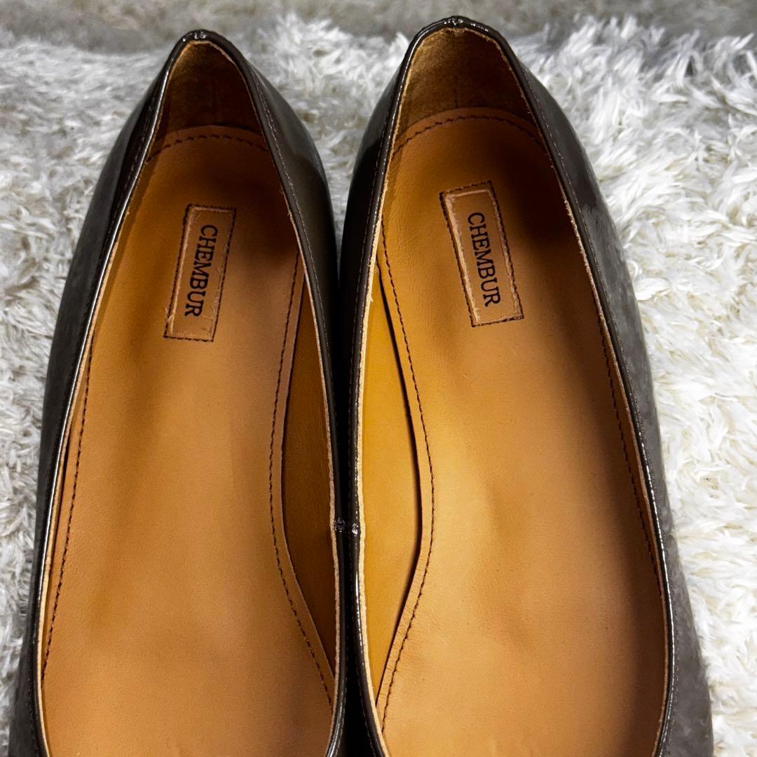 極美品CHEMBUR チェンバー　パンプス　エナメル　23cm