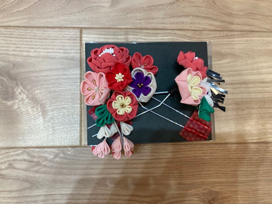 七五三　髪飾り　勝山かんざし　つまみ細工　7歳