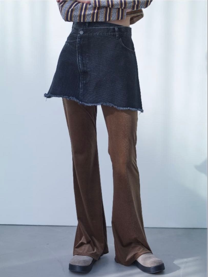 PHEENY 今季デニムAラインミニスカート