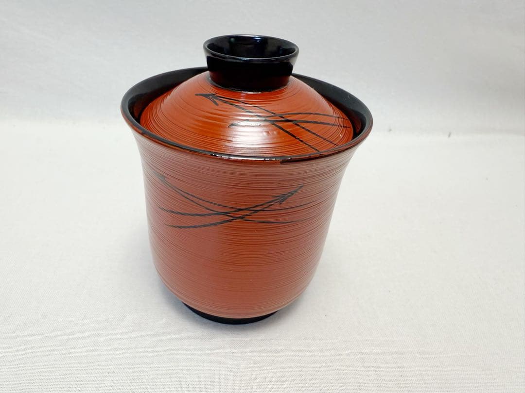 未使用 懐石道具 朱塗 刷毛目 松葉蒔絵 箸洗い 十客組 内黒