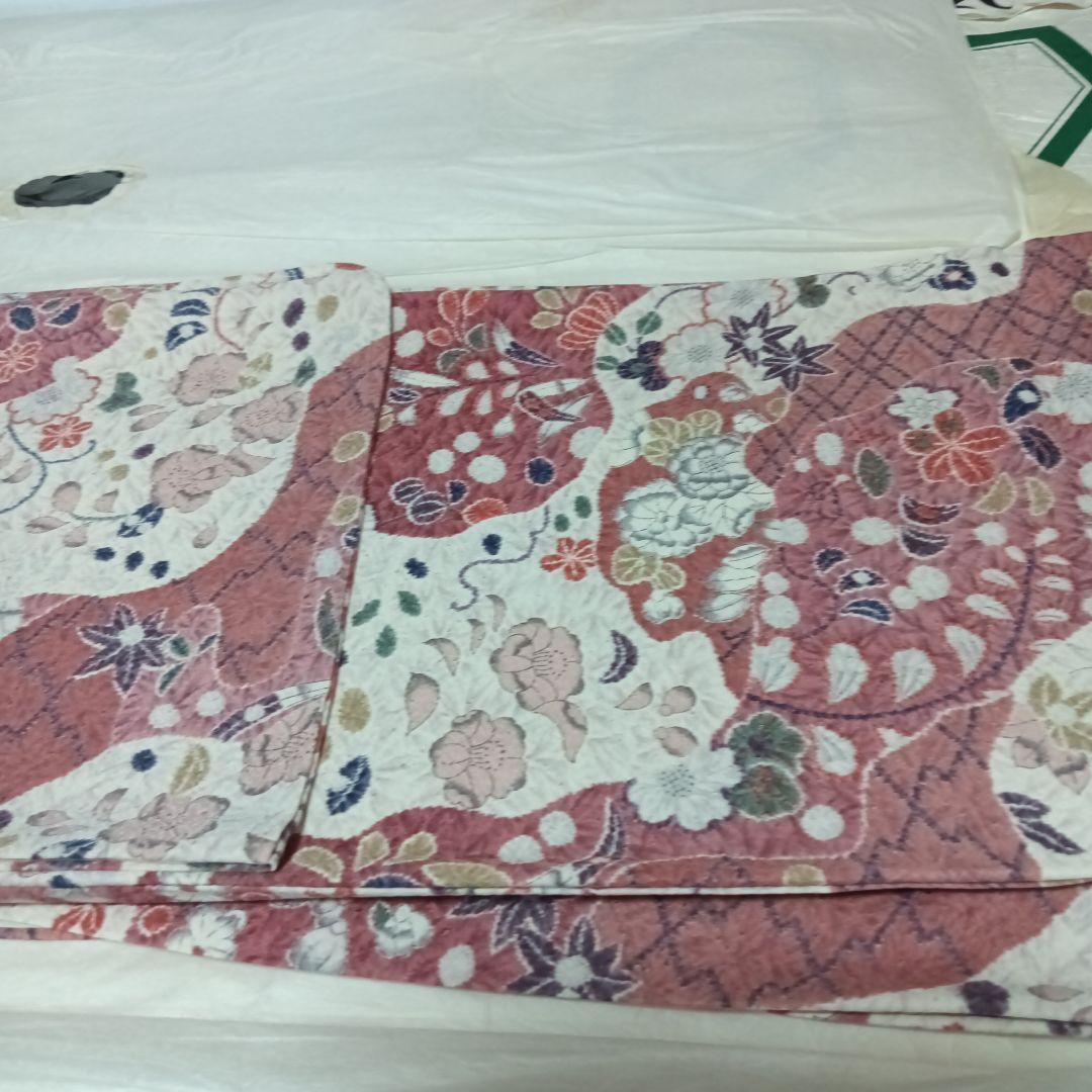 小紋着物　新品未使用　袷　辻ヶ花柄