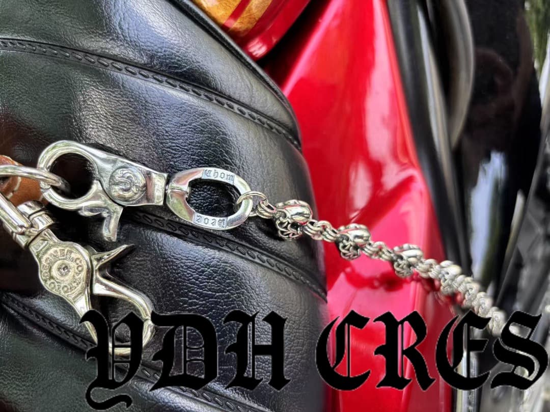 バイカー必須　ウォレット用ハート型　シルバーチェーン　TYPE3　QBKB004