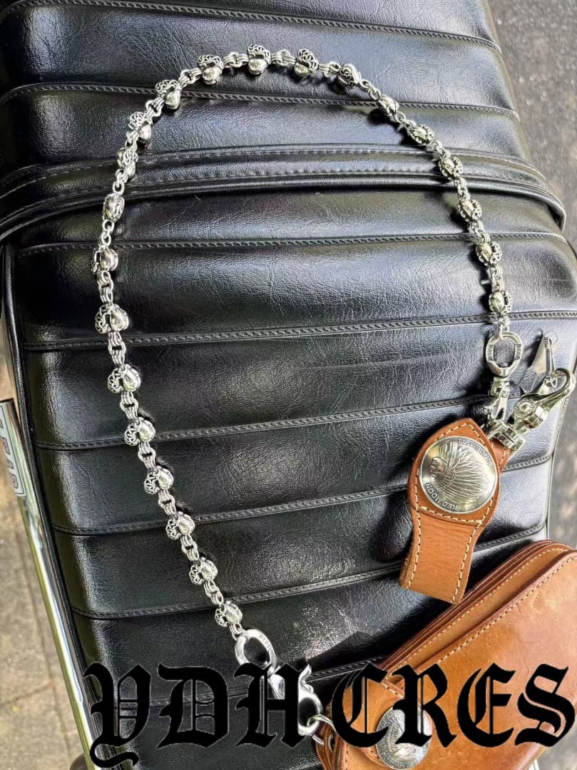 バイカー必須　ウォレット用ハート型　シルバーチェーン　TYPE3　QBKB004